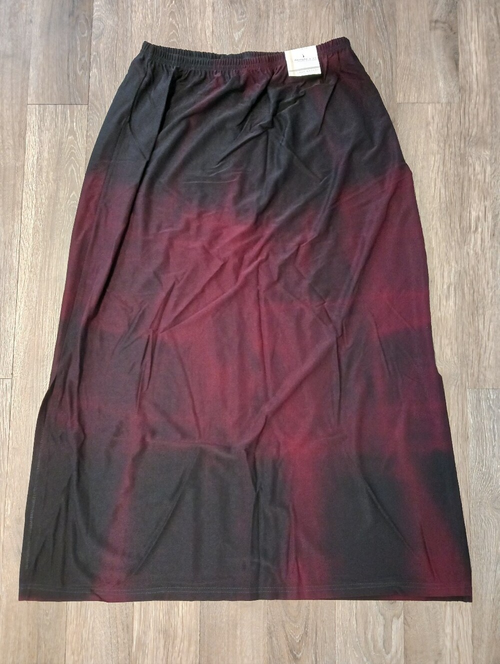 Lane Bryant Black and Burgundy Ombre Maxi Skirt Size 14/16